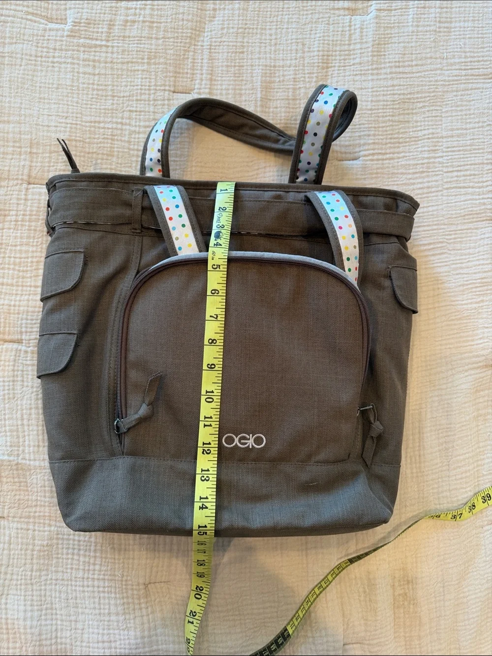 OGIO Canvas Messenger Bag Brown Laptop Tablet Satchel Organizer